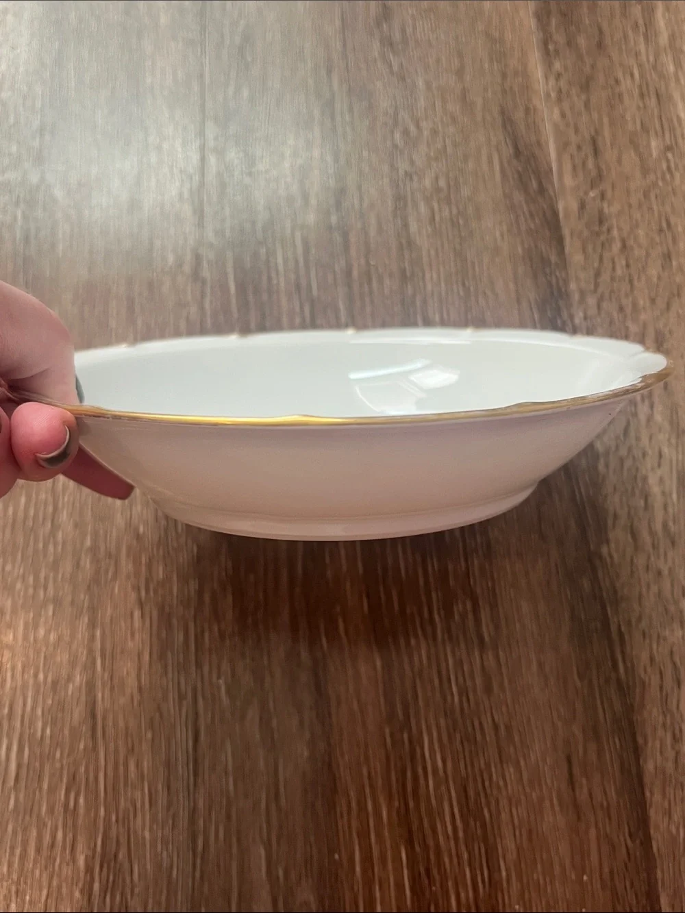Vintage Classic Victoria Austria White Porcelain Bowl with Gold Rim